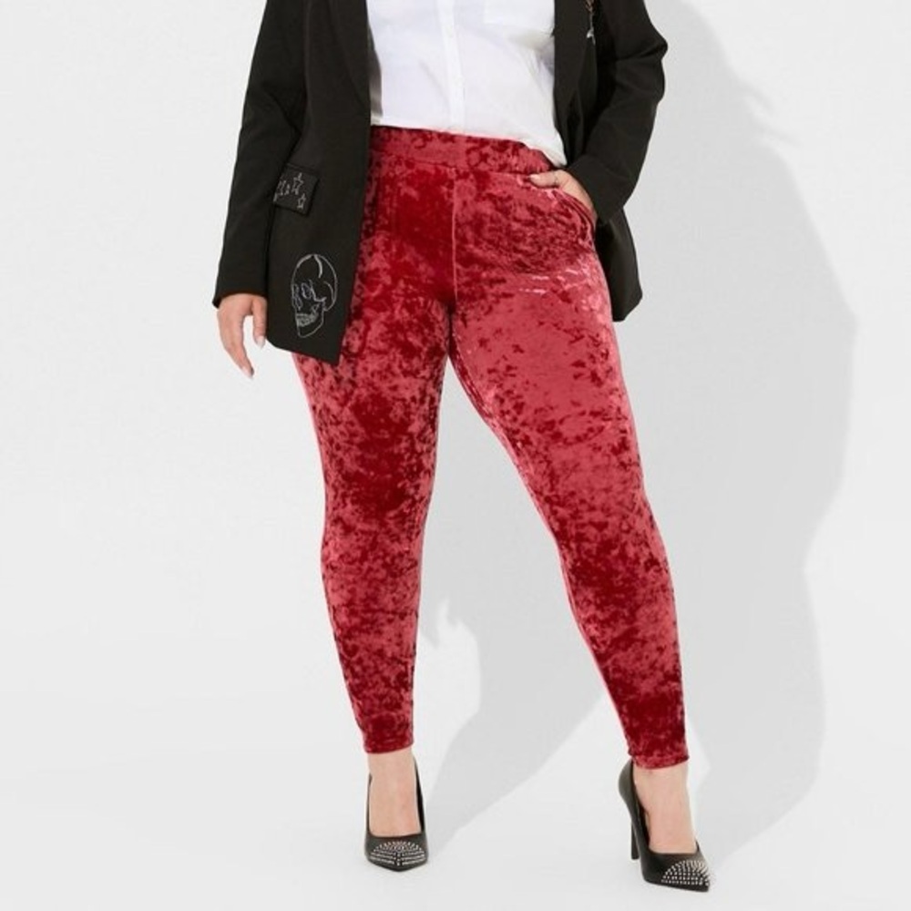 Torrid Red Velvet Leggings